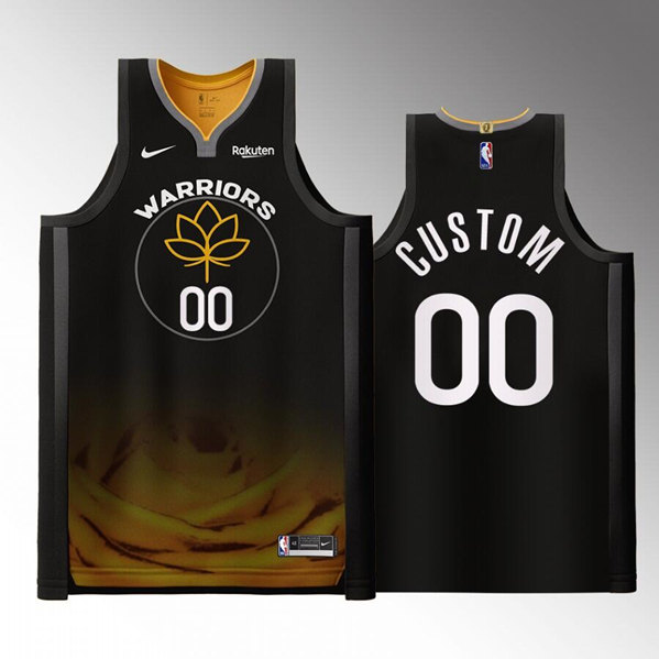 Men's Golden State Warriors Active Player Custom 2022/23 Black City edition Stitched Basketball Jersey Men's Golden State Warriors Active Player Custom 2022/23 Black City edition Stitched Basketball Jersey